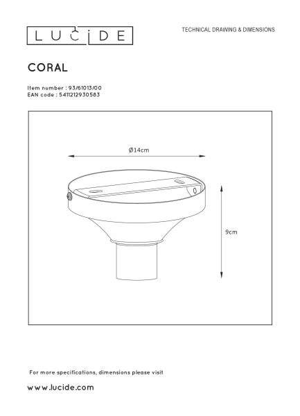 Lucide CORAL Suspension set - Pieza - Cromo mate - técnico